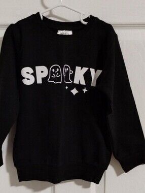 Mebie Baby Black Cotton "Spooky" Sweatshirt 4T NWT